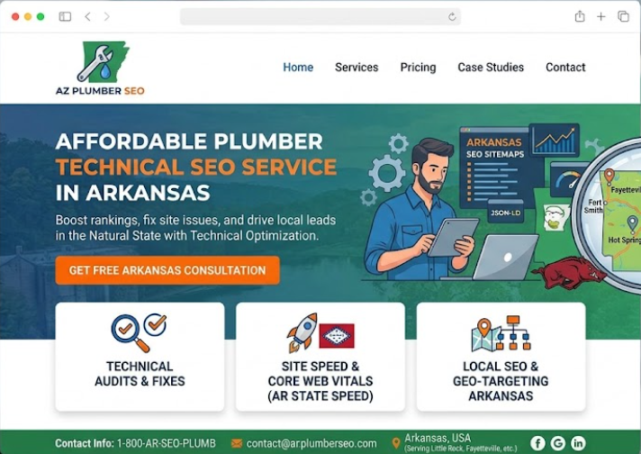 affordable plumber website technical SEO service in Arkansas