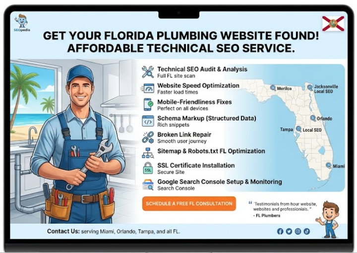 affordable plumber website technical SEO service in Florida