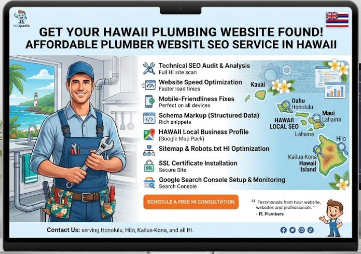 affordable plumber website technical SEO service in Hawaii