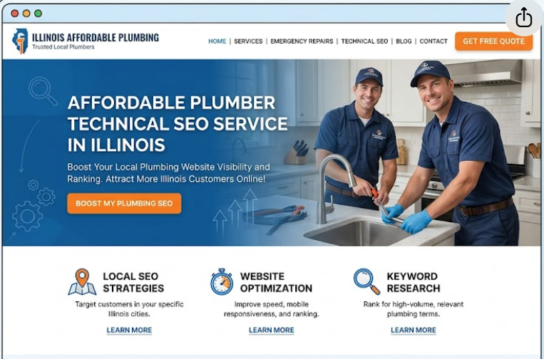 affordable plumber website technical SEO service in Illinois