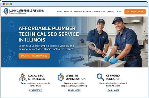 affordable plumber website technical SEO service in Indiana