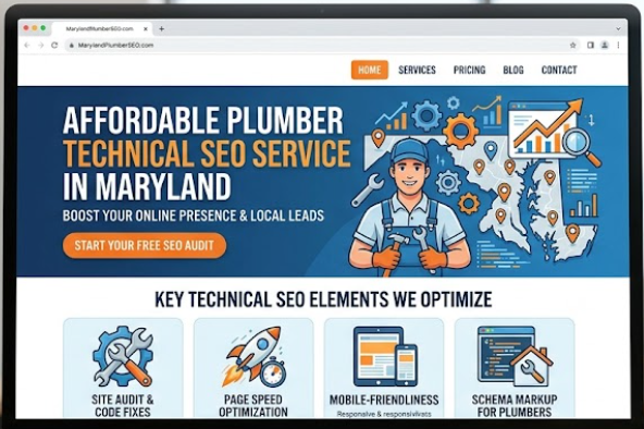 affordable plumber website technical SEO service in Maryland