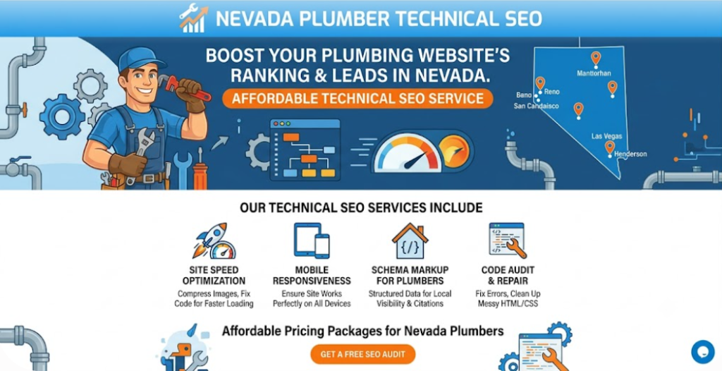 affordable plumber website technical SEO service in Nevada