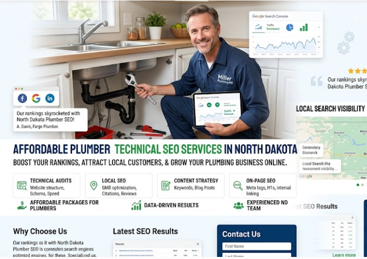 affordable plumber website technical SEO service in North Dakota